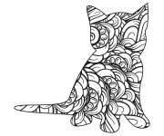 Coloriage Chat Mandala facile