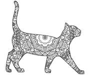 Coloriage Chat Mandala gratuit