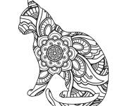 Coloriage Chat Mandala indienne