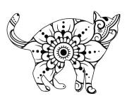 Coloriage Chat Mandala pour adulte