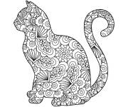 Coloriage Chat Mandala pour enfants