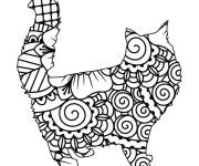 Coloriage Chat Mandala vectoriel