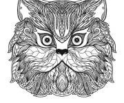 Coloriage chat Persan en mandala
