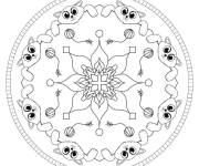 Coloriage et dessins gratuit Chat qui se cache en mandala à imprimer