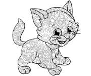 Coloriage chat rigolo en mandala