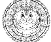Coloriage Chat roi mandala
