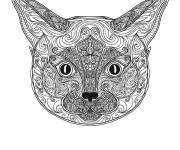 Coloriage chat Siamois en mandala