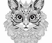 Coloriage Chat zentangle magnifique