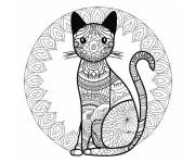 Coloriage Chaton mandala adulte SP