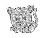 Coloriage Chaton mandala en jouant &agrave; colorier