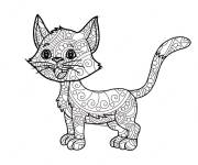 Coloriage Chaton mandala pour enfants d'&acirc;ges pr&eacute;scolaire