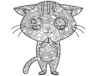 Coloriage Chaton mignon mandala &agrave; impri