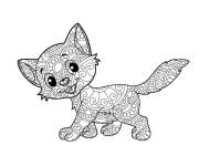 Coloriage Chaton qui sourit en mandala