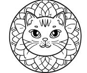 Coloriage Joli chaton en mandala
