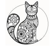 Coloriage Mandala abstrait de chat artline