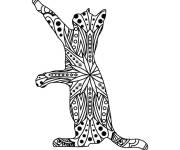 Coloriage Mandala chat debout