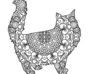 Coloriage Mandala chat sur ordi