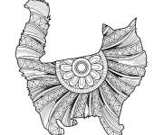 Coloriage Mandala chat zentangle en ligne