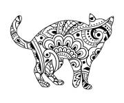 Coloriage Mandala chaton