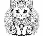 Coloriage Mandala Ch&eacute;rubin Chat Ch&eacute;rubin