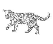 Coloriage Mandala d'animal chat