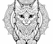 Coloriage Mandala de chat abyssin s&eacute;duisant