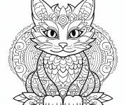 Coloriage Mandala de Chat Chartreux ps