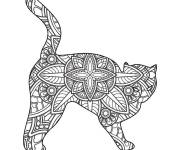 Coloriage Mandala de chat difficile GS