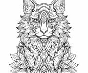 Coloriage Mandala de chat Maine Coon tout doux