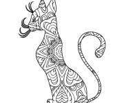 Coloriage Mandala de chat reine