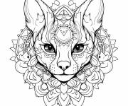 Coloriage Mandala de chat sphynx impertinent