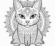 Coloriage Mandala de chat tonkinois fantaisiste
