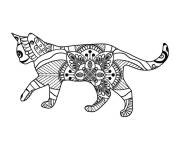 Coloriage Mandala de chaton anti-stress