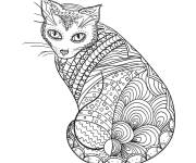 Coloriage Mandala magnifique de chat