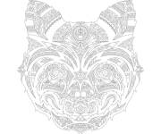 Coloriage Page de Chat mandala &agrave; colorier