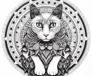 Coloriage Pose de chat en mandala