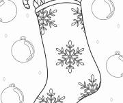 Coloriage Bas avec des flocons de neige et des ornements