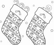 Coloriage Bas de noel avec des rennes