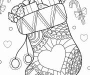 Coloriage Bas de No&euml;l Mandala pour enfants