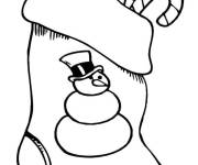 Coloriage et dessins gratuit Bonhomme de neige le botte de noel à imprimer