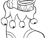 Coloriage et dessins gratuit Botte de noel avec des cloches à imprimer