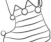 Coloriage et dessins gratuit Botte de noel décoré avec des cloches d’orteils à imprimer