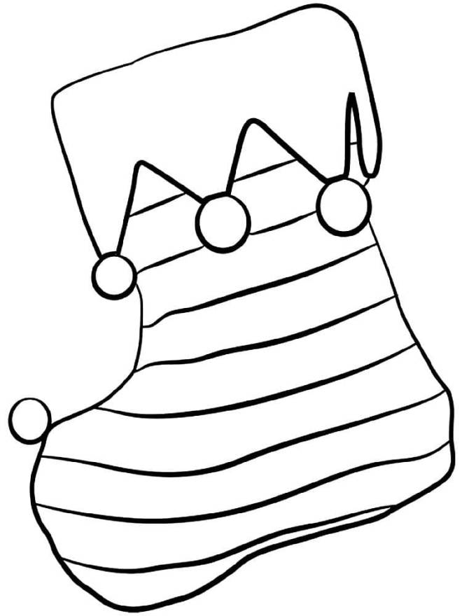 Coloriage Botte de noel décoré avec des cloches d’orteils