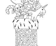Coloriage Botte de noel dessin&eacute; par enfants