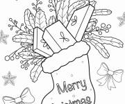 Coloriage Botte Joyeux No&euml;l