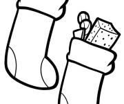 Coloriage Bottes de noel et cadeaux en ligne