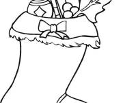 Coloriage Chaussette de noel avec n&oelig;ud