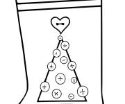 Coloriage Chaussette de noel bien d&eacute;cor&eacute;