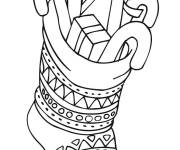 Coloriage Chaussette de No&euml;l blanc