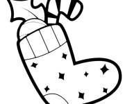 Coloriage Chaussette de No&euml;l d&eacute;cor&eacute;e avec des &eacute;toiles